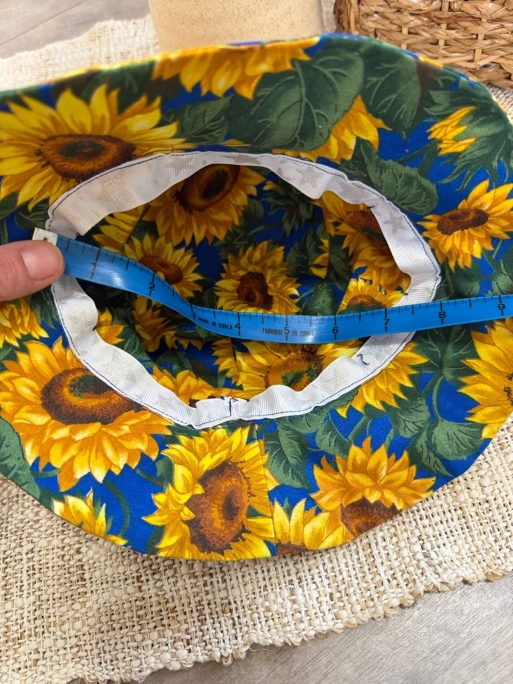 Vintage 90s Baby Toddler Girl Hat Sunflower Print Bucket Hat ADORABLE